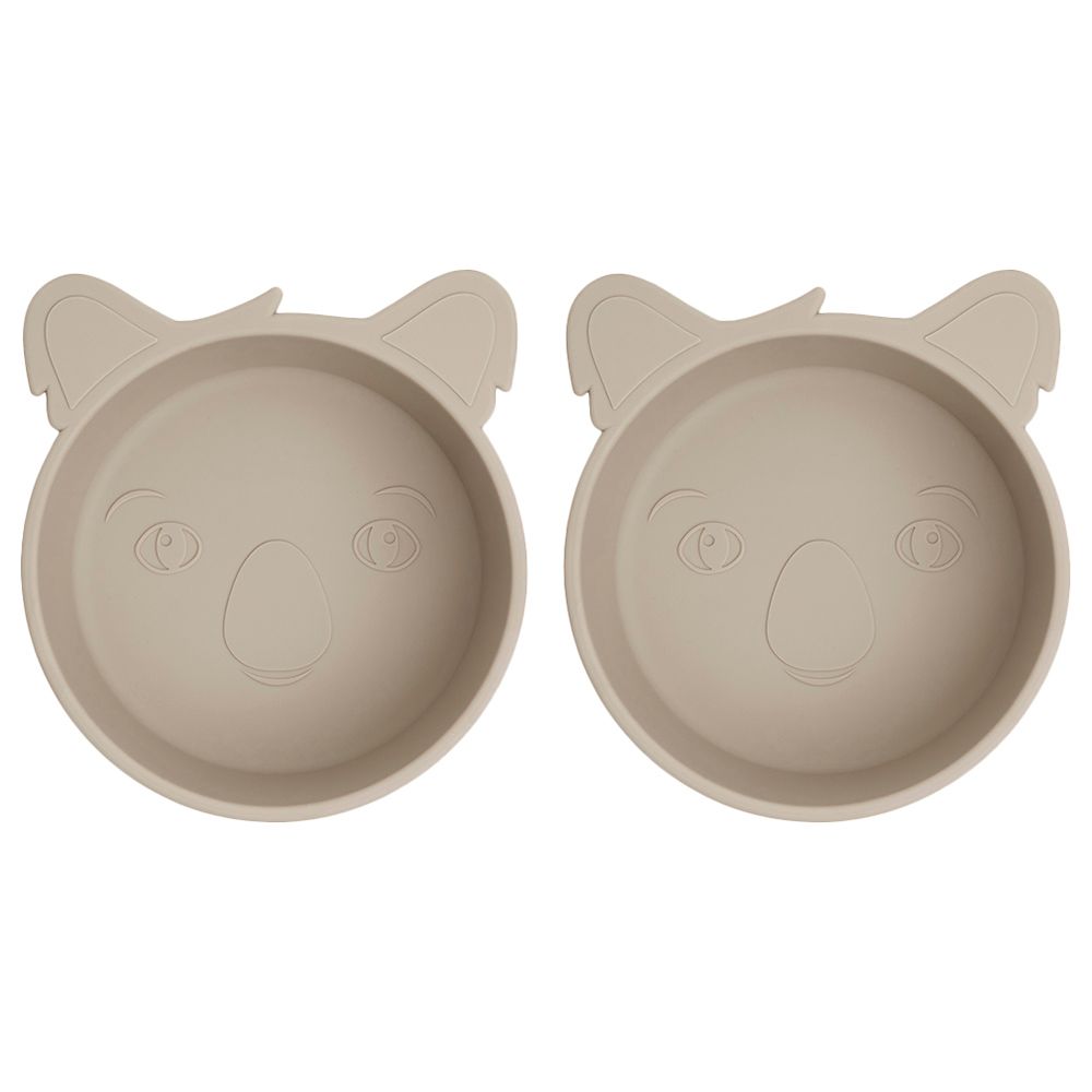 Nuuroo - Alex Silicone Deep Koala Plate Pack of 2 - Cobblestone