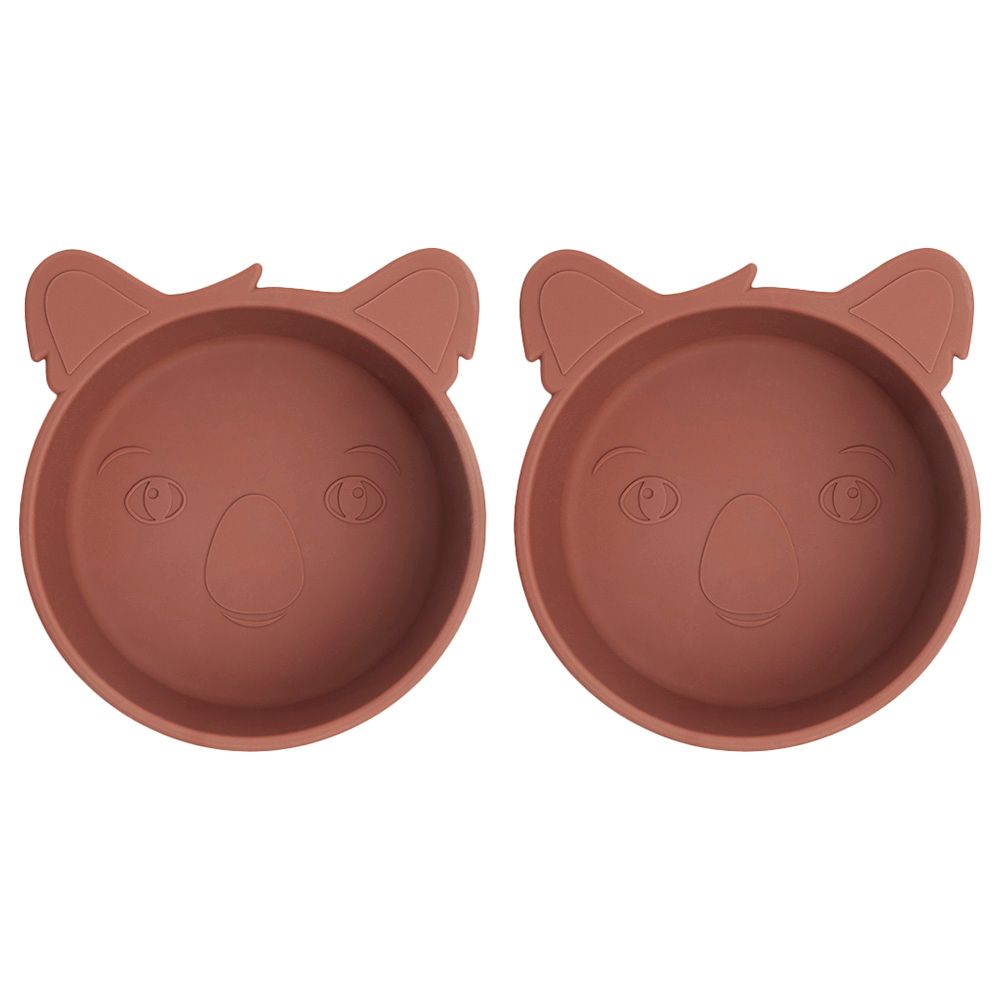 Nuuroo - Alex Silicone Deep Koala Plate Pack of 2 - Mahogany