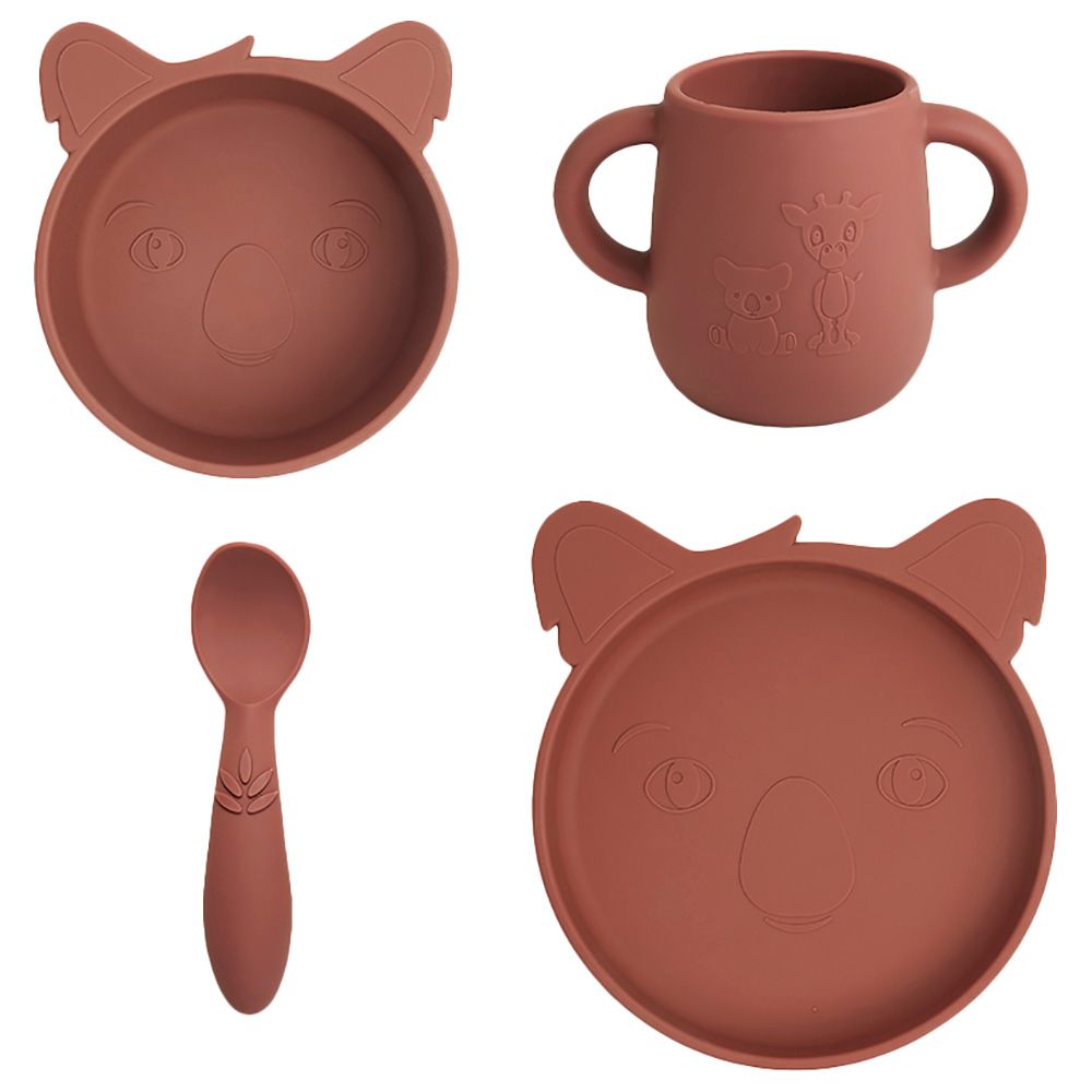 Nuuroo - Lykke Silicone Koala Dinner Set 4pcs - Mahogany