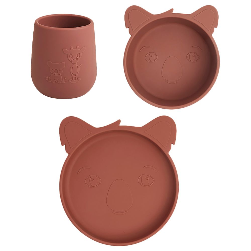 Nuuroo - Judi Silicone Koala Dinner Set 3pcs - Mahogany