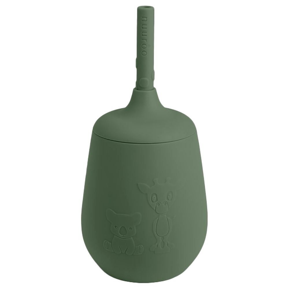 Nuuroo - Adita Silicone Cup with Straw - Dusty Green