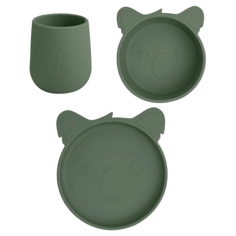 Nuuroo - Judi Silicone Dinner Set Koala - Dusty Green - 3pcs