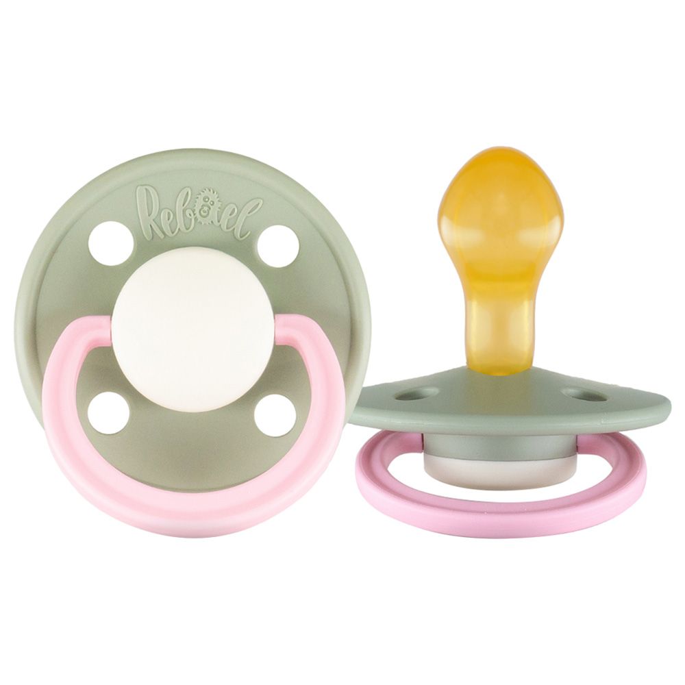 Rebael - Fashion Round Pacifier S2 6M+ - Cloudy Pearly Flamingo