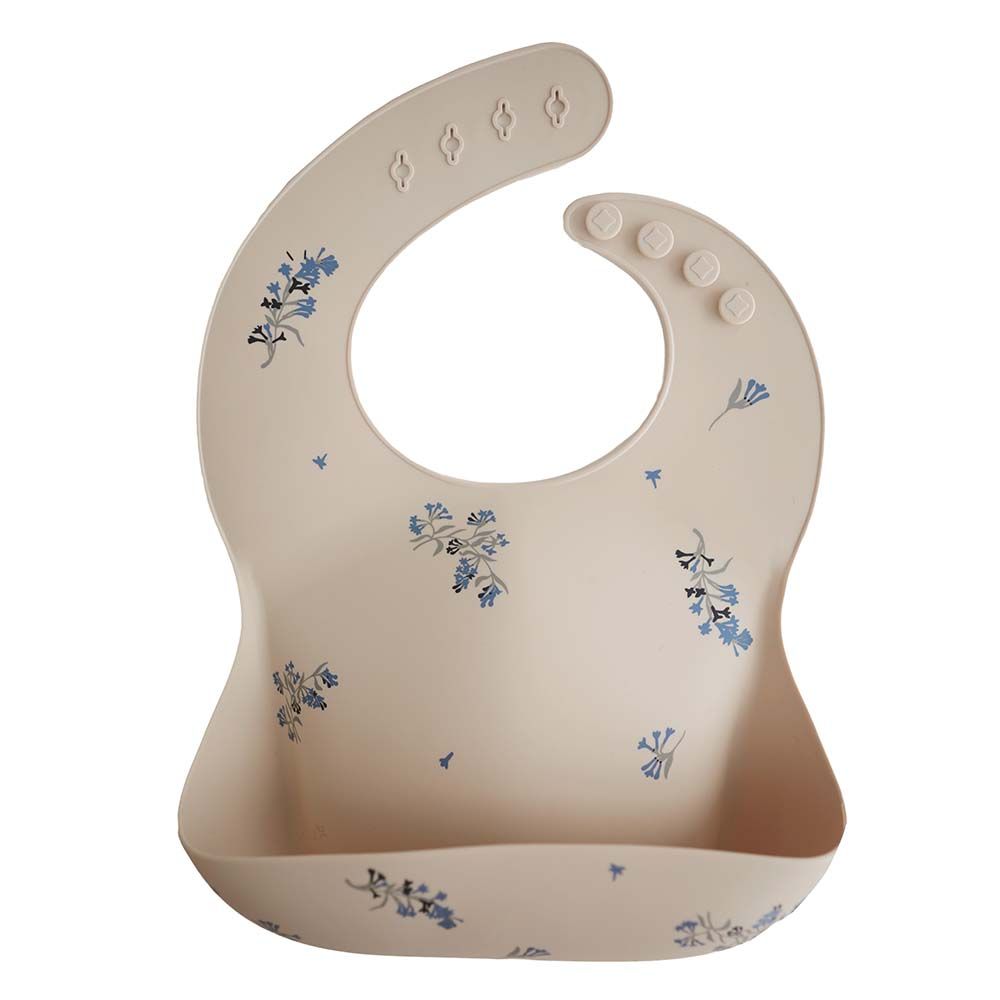 Mushie - Silicone Bib - Lilac Flowers