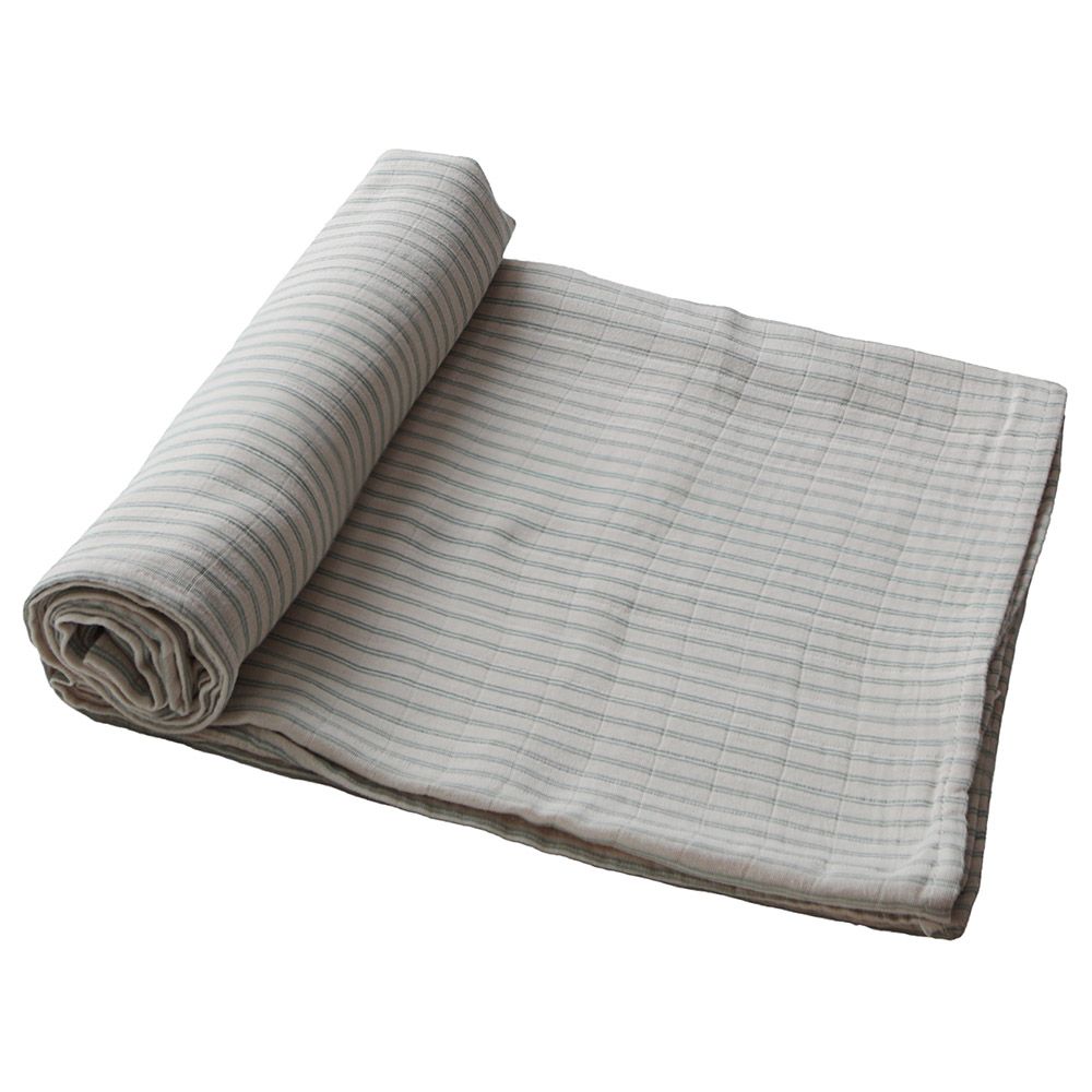 Mushie - Swaddle - Sage Stripe