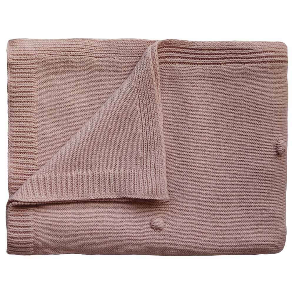 Mushie - Knitted Baby Blanket - Textured Dots Blush