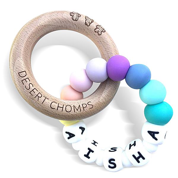 Desert Chomps - Personalized Teether Lasso - Rainbow