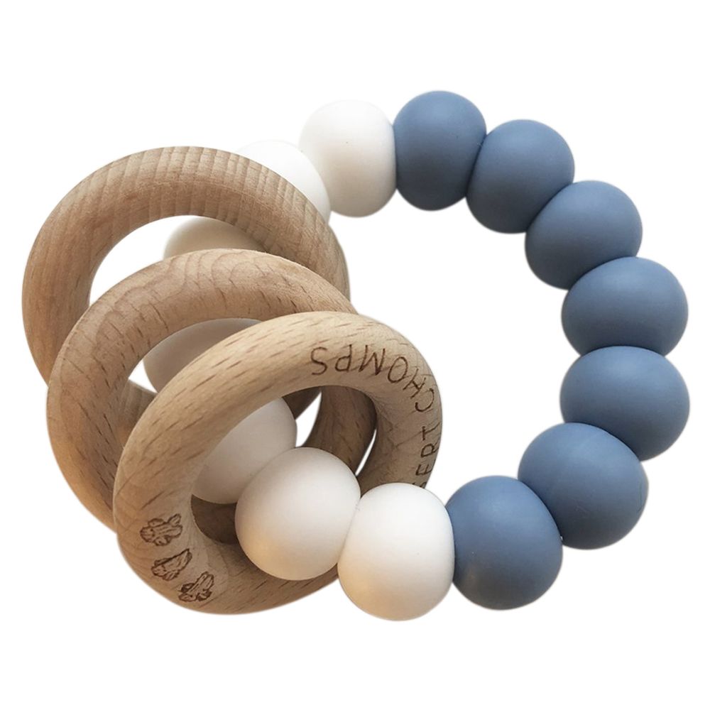 Desert Chomps - Trio Rattle Teether - Blue