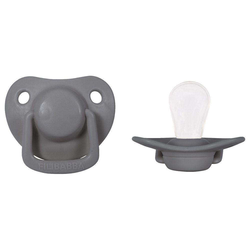 Filibabba - Pacifiers 0-6m - Pack of 2 - Dark Grey