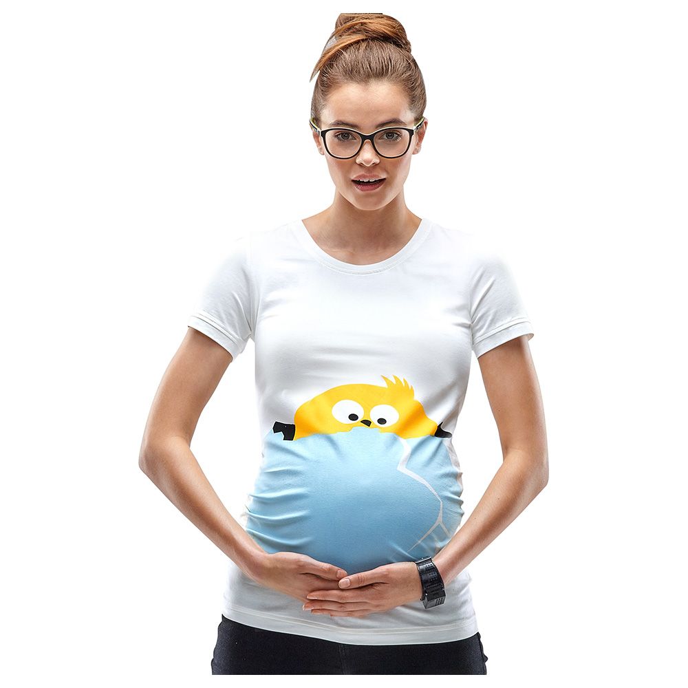 Mamagama - Peek A Boo Chicken Maternity T-Shirt