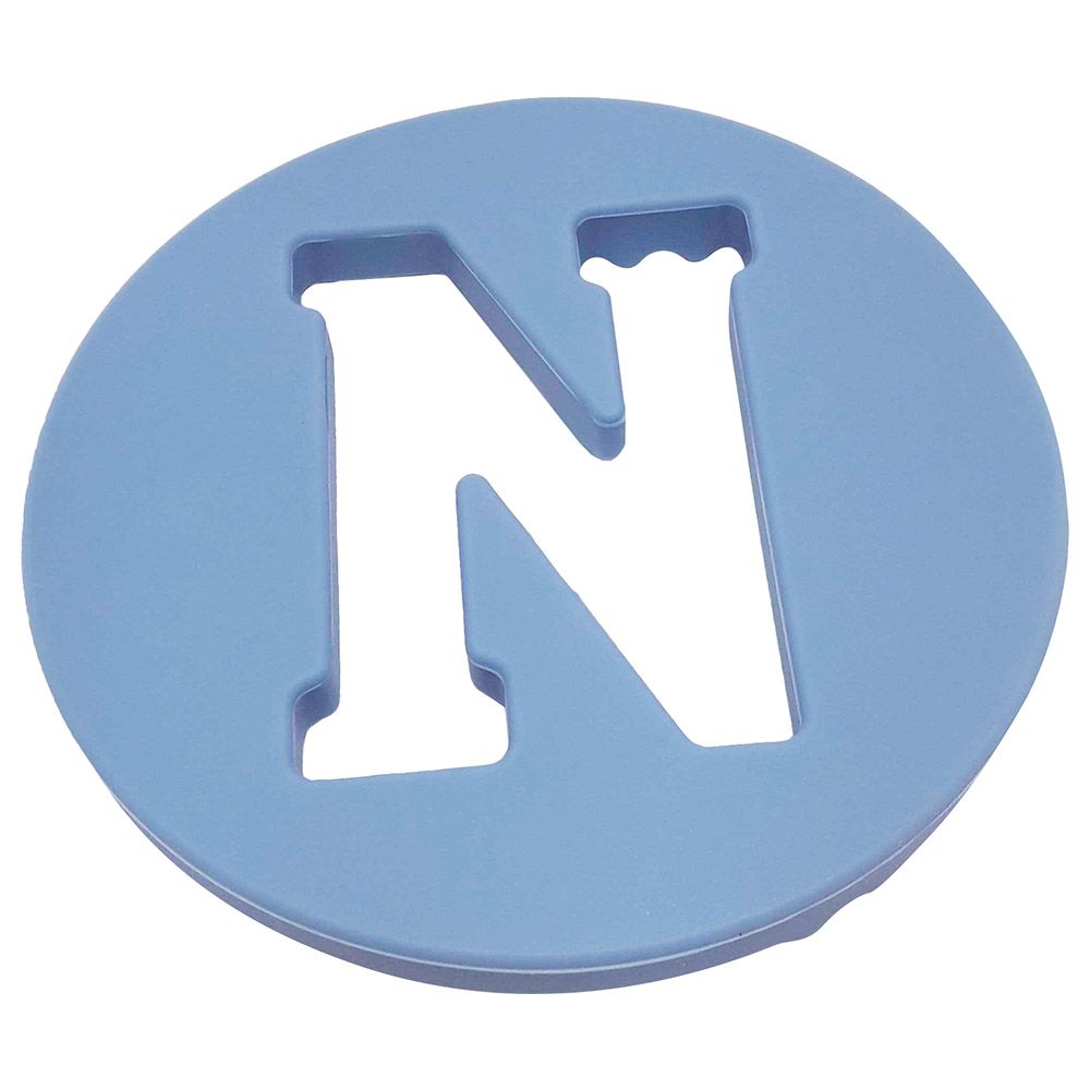 One.Chew.Three - Alphabet Chews Silicone Teething N - Blue