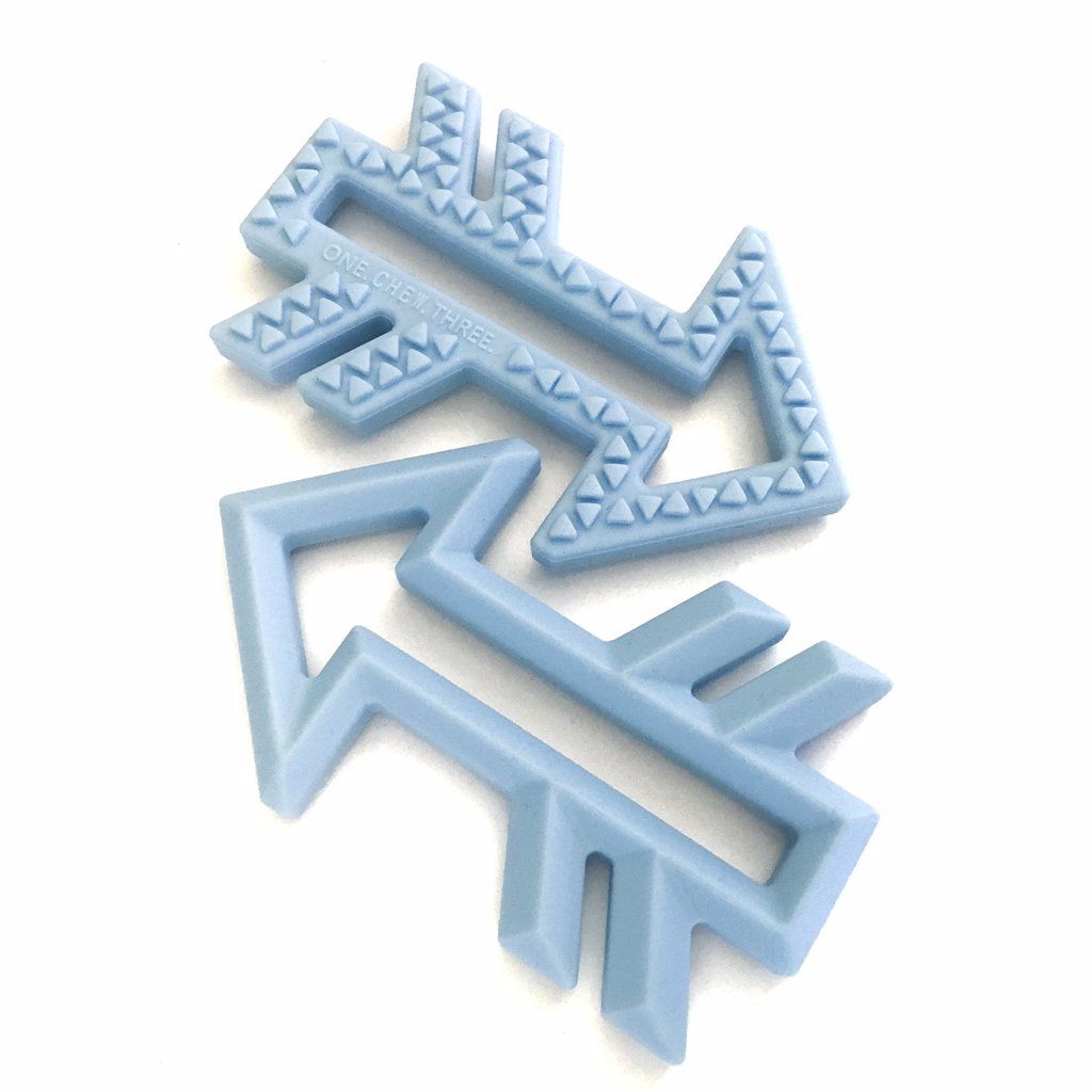 One.Chew.Three - Arrow Silicone Teethers - Blue