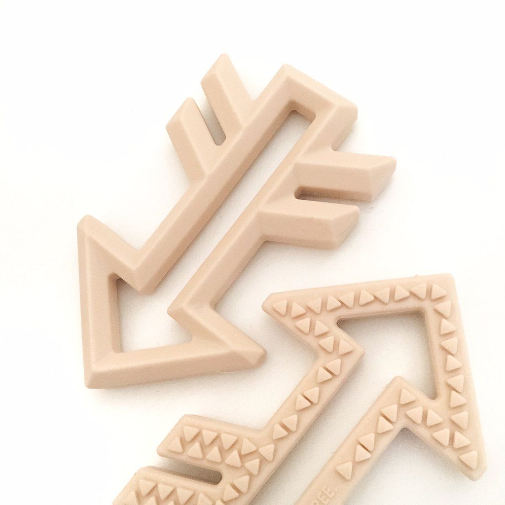 One.Chew.Three - Arrow Silicone Teethers - Cream