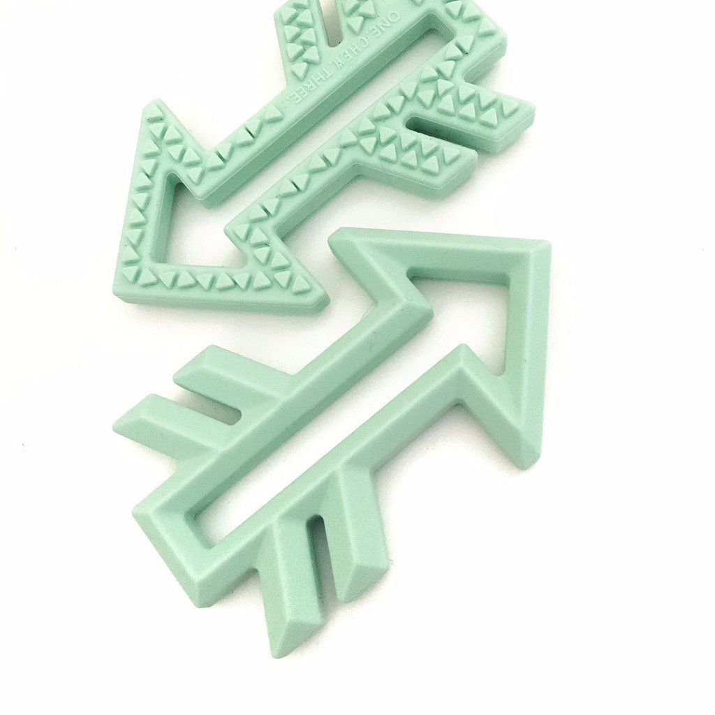 One.Chew.Three - Arrow Silicone Teethers - Mint