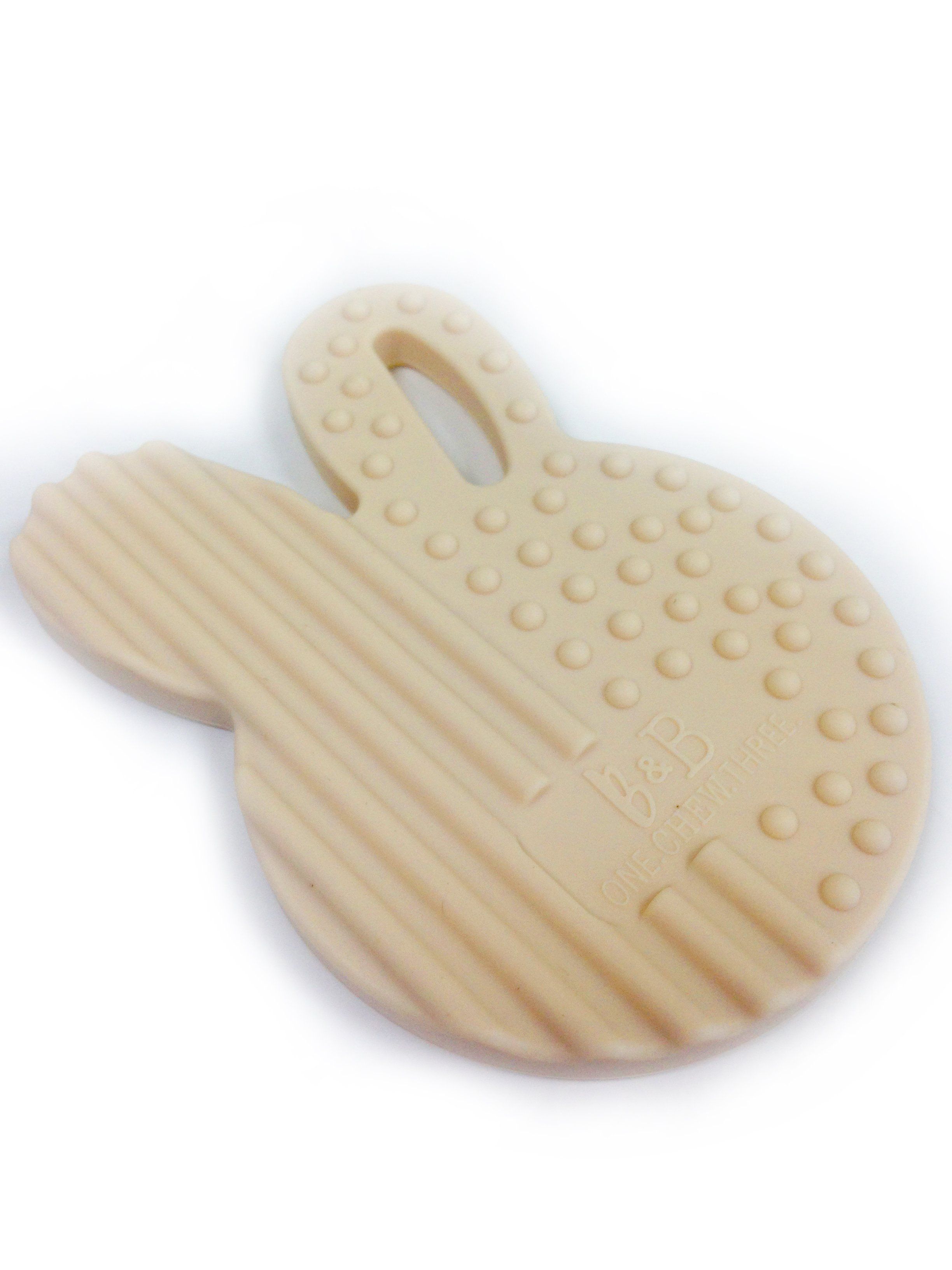 One.Chew.Three - Bunny Silicone Teething Disc - Cream