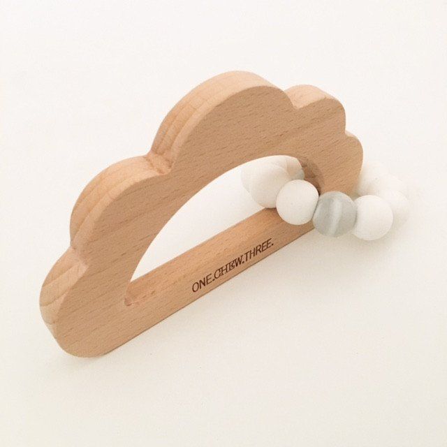 One.Chew.Three - Cloud Teether - White Marble