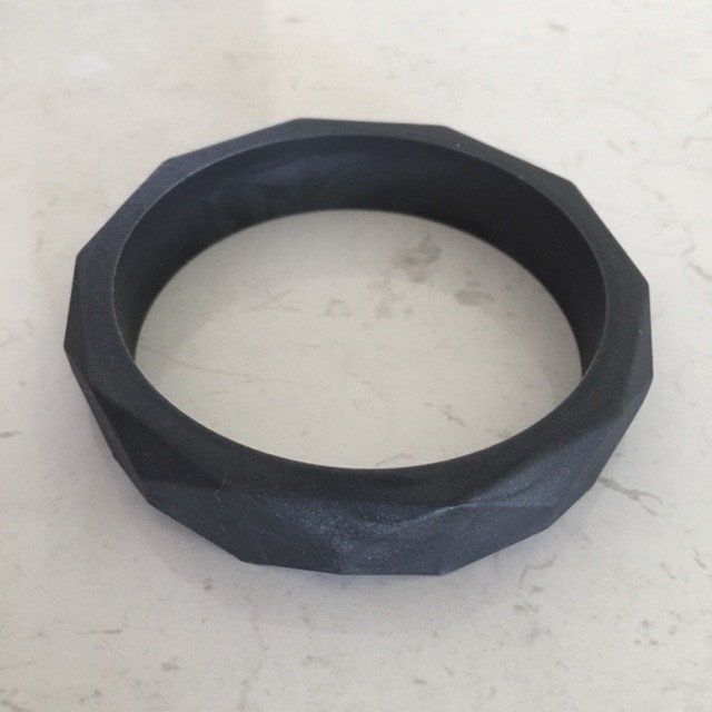 One.Chew.Three - Geo Teething Bangle - Smokey Black