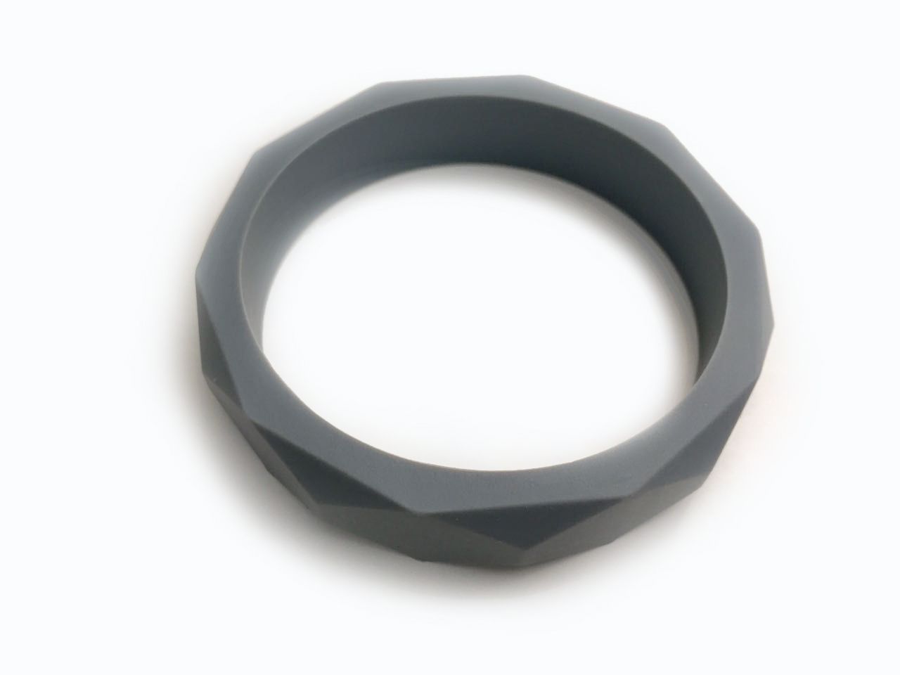 One.Chew.Three - Geo Teething Bangle - Dark Grey