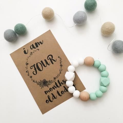 One.Chew.Three - Textured Silicone Teether - Mint