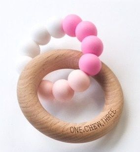 One.Chew.Three - Duo Teether - Pink Ombre