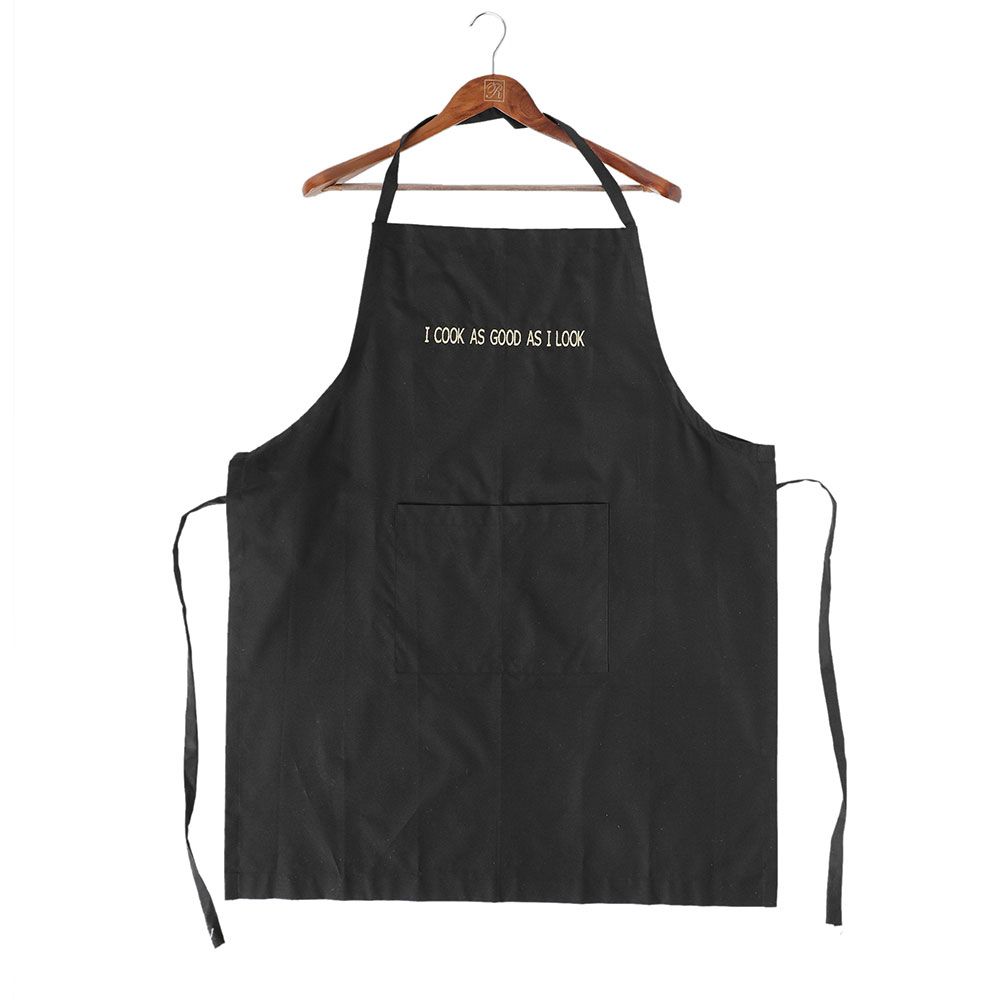 Regal Fabrics - Apron - I Cook As Good As I Look - Black