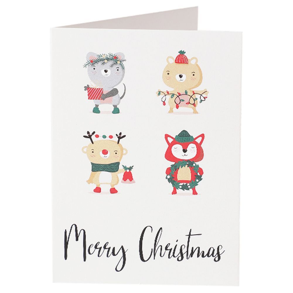 The Lumiere Co - Merry Christmas Animals Greeting Card - White