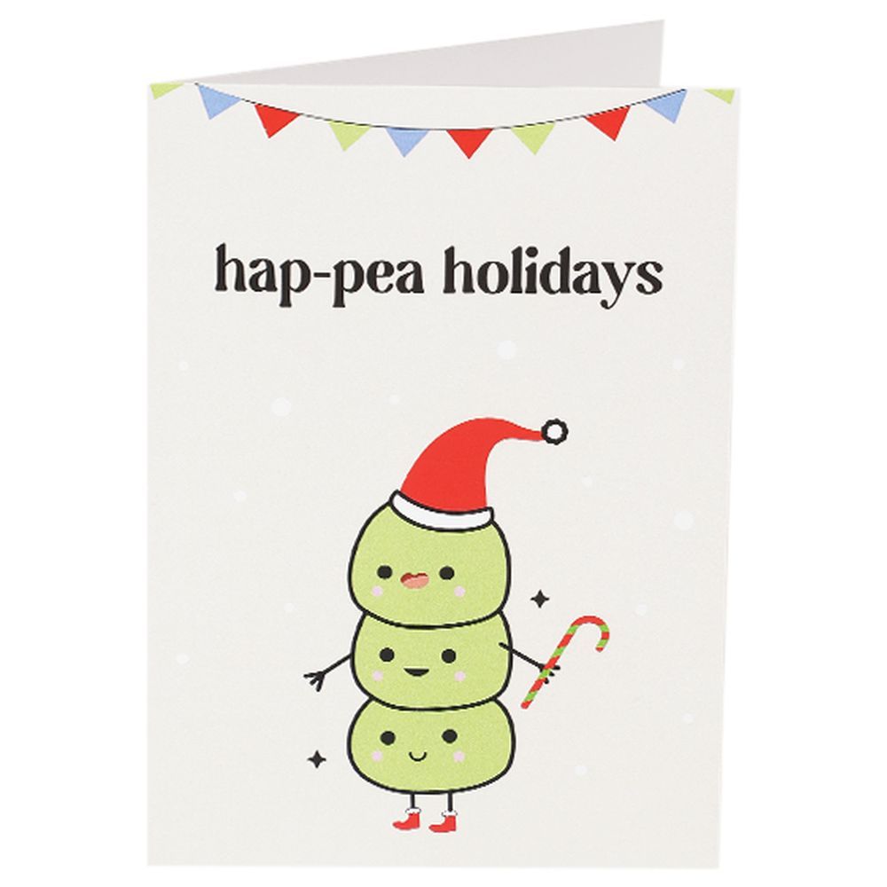 The Lumiere Co - Ha-pea Holidays Greeting Card - White