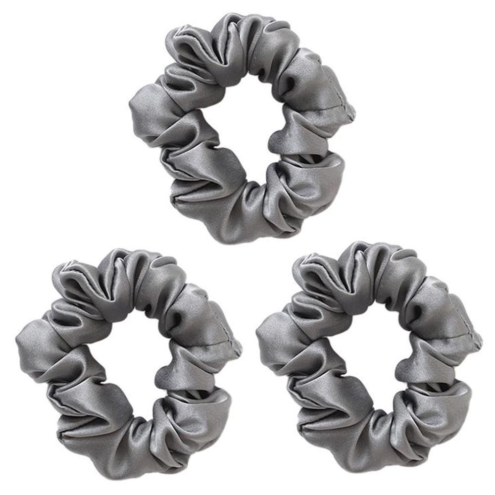 The Lumiere Co - Silk Scrunchies Pack of 3 - Heather Grey