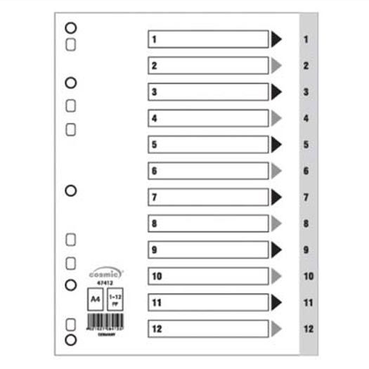 Cosmic - A4 Scholar Index 1-12 - Grey