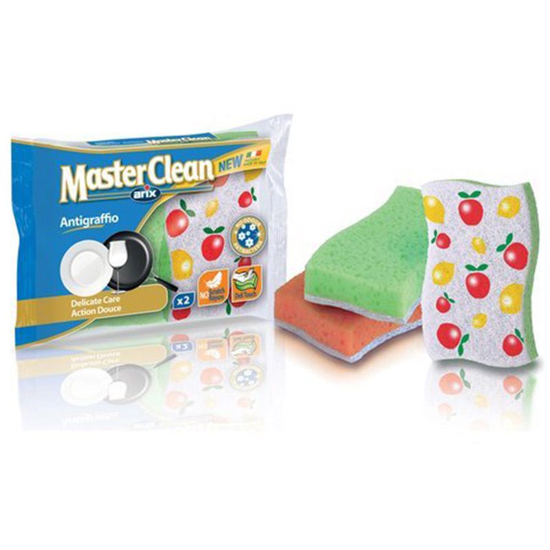 Arix Master Clean Synthetic Sponge Scourer Non Scratch 2pcs