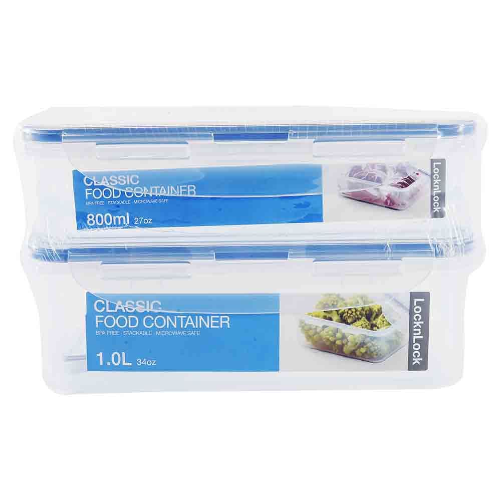 Lock&Lock - Rectangular Food Container 800ml & 1L - Pack of 2