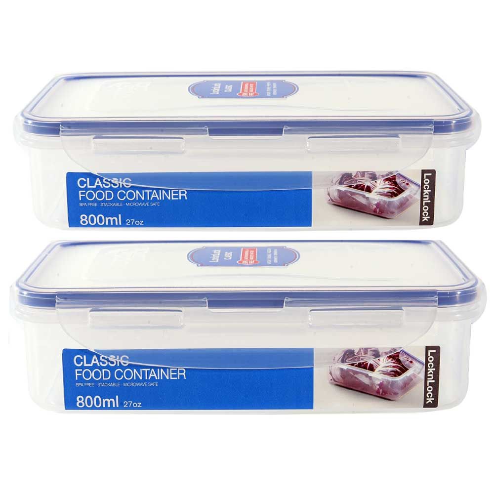 Lock&Lock - Rectangular Food Container 800ml - Pack of 2