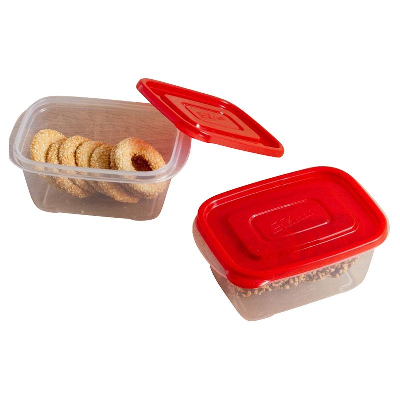 LocknLock - Ezlock Rectangle Container 800ml - Red - 2pcs