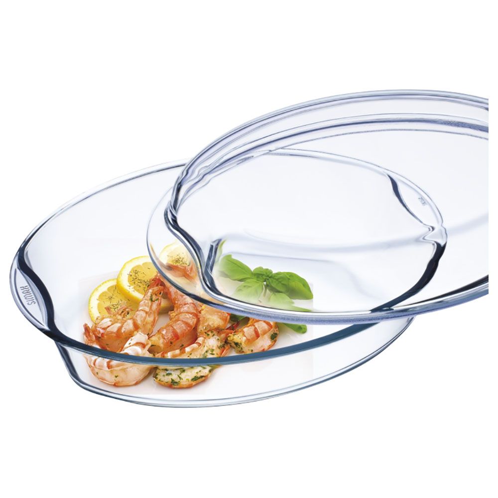 Simax - Oval Casserole w/ Lid - 2.5 & 1.9L - Clear