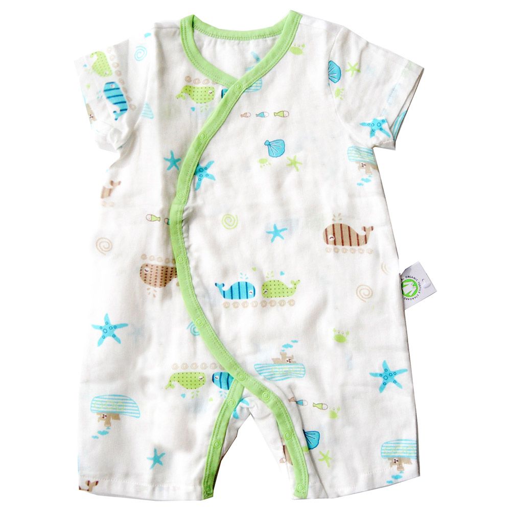 Tickle Tickle Under The Sea - Romper Overlap Style White