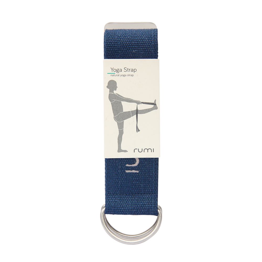 Rumi Earth - D-Ring Cotton Yoga Strap 8" - Midnight