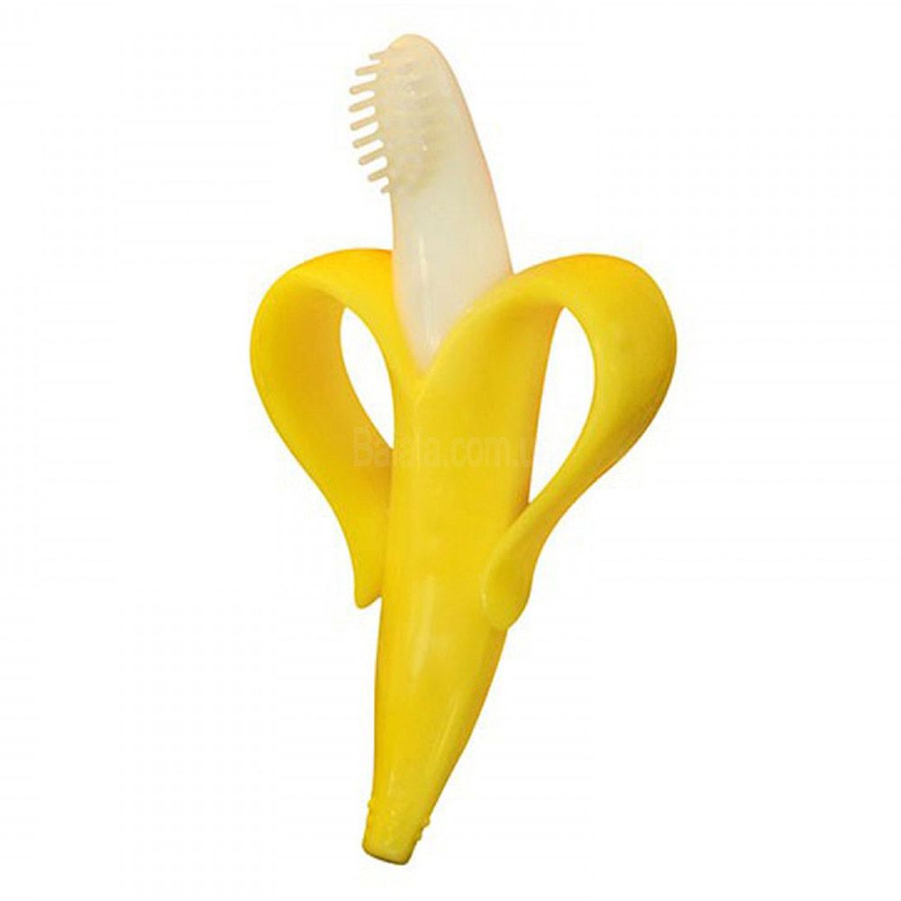 Eazy Kids - Baby Banana - Toothbrush and Teether - Yellow