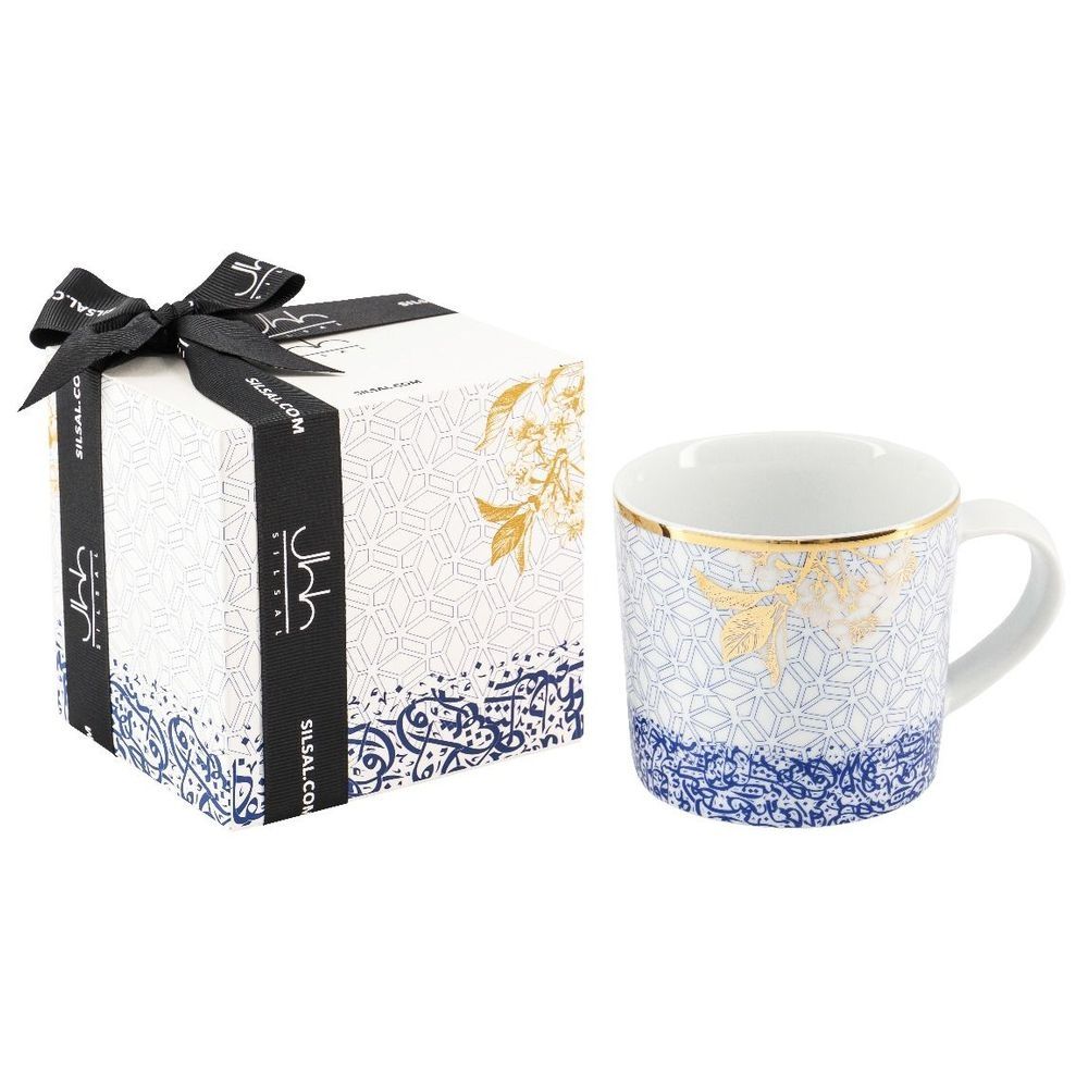 Silsal - Kunooz Mug With Gift Box - Blue/Gold