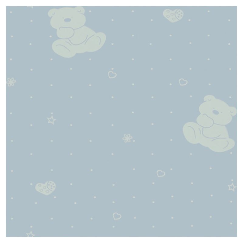 Fujikawa - Teddy Bear Children Wallpaper - Light Blue