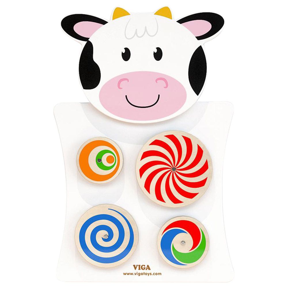 Viga - Animal Wall Toy Panels - Cow Turning Pattern