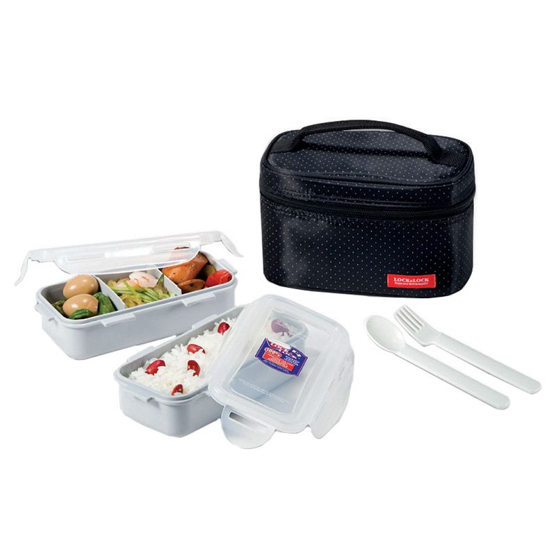 LOCK&LOCK - Lunch Box Bag 350ml 2pc-Set - Black