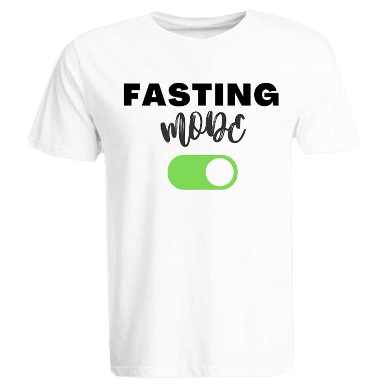 BYFT - Fasting Mode On Printed Cotton T-Shirt - White