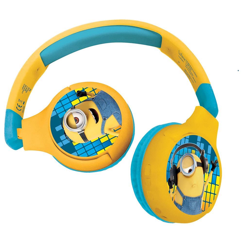 Lexibook - 2-In-1 Bluetooth/Wired - Foldable Headphones W/ Kids Safe Volume - The Minions