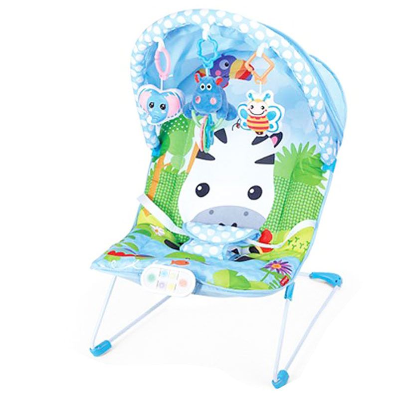 Happicute Baby - Zebra Baby Music Rocking Chair - Blue