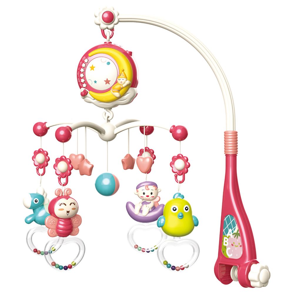 Bibi-Irn - Moon Bedside Musical Bed Bell Hanging Toy - Red