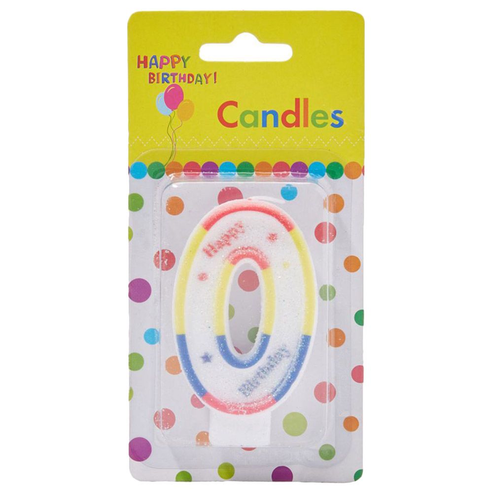 Sarvah - Happy Birthday Printed Birthday Candle No "0