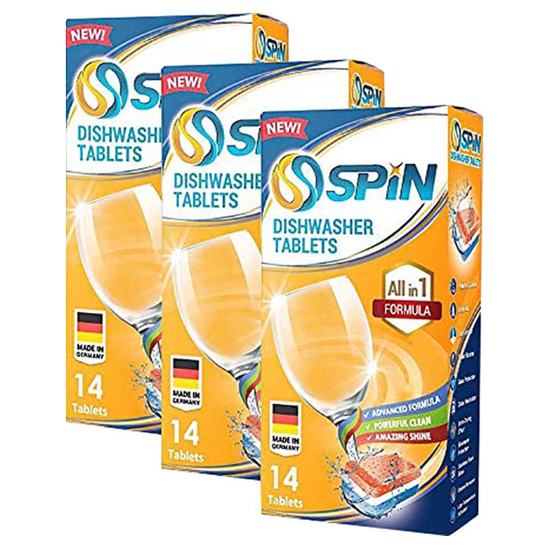 Spin - Dishwasher Tablet - 14 Tab - Pack of 3