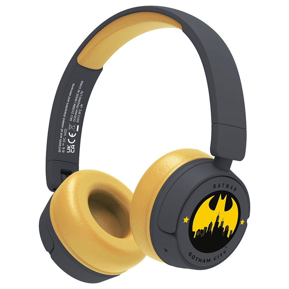 OTL Technologies - On-Ear Wireless Headphone - Batman Gotham City - Yellow/Black