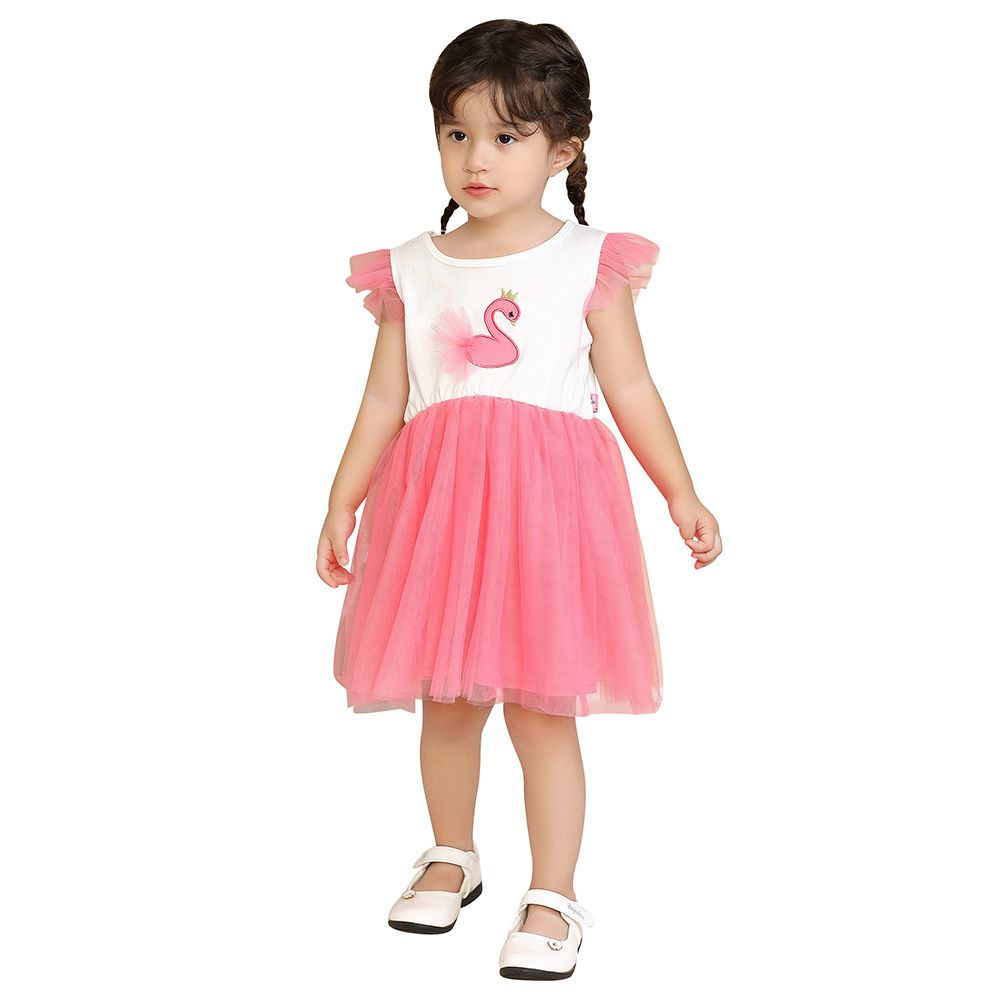 Smart Baby - Baby Girl Frill Sleeve Dress