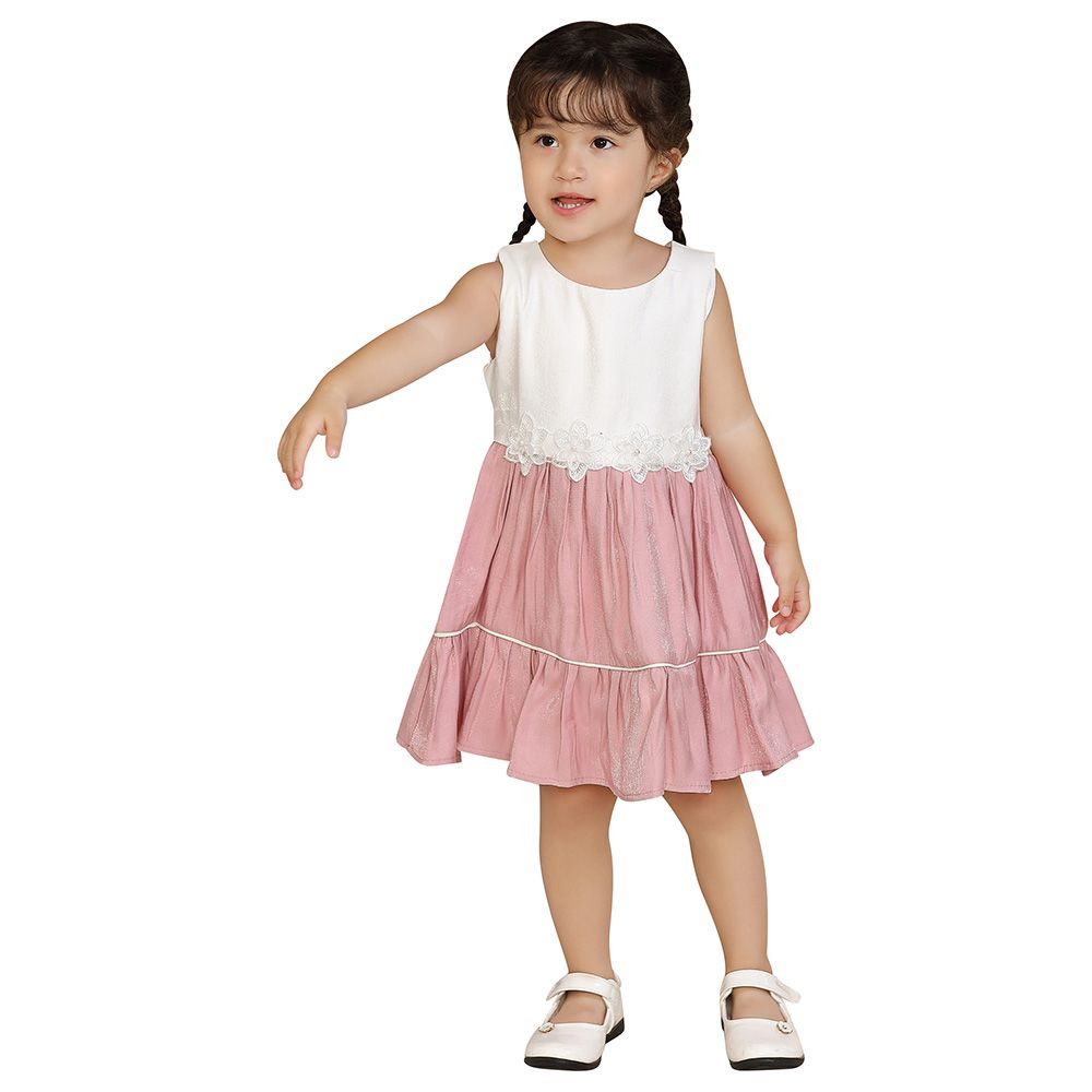 Smart Baby - Baby Girl Party Dress - White/Pink